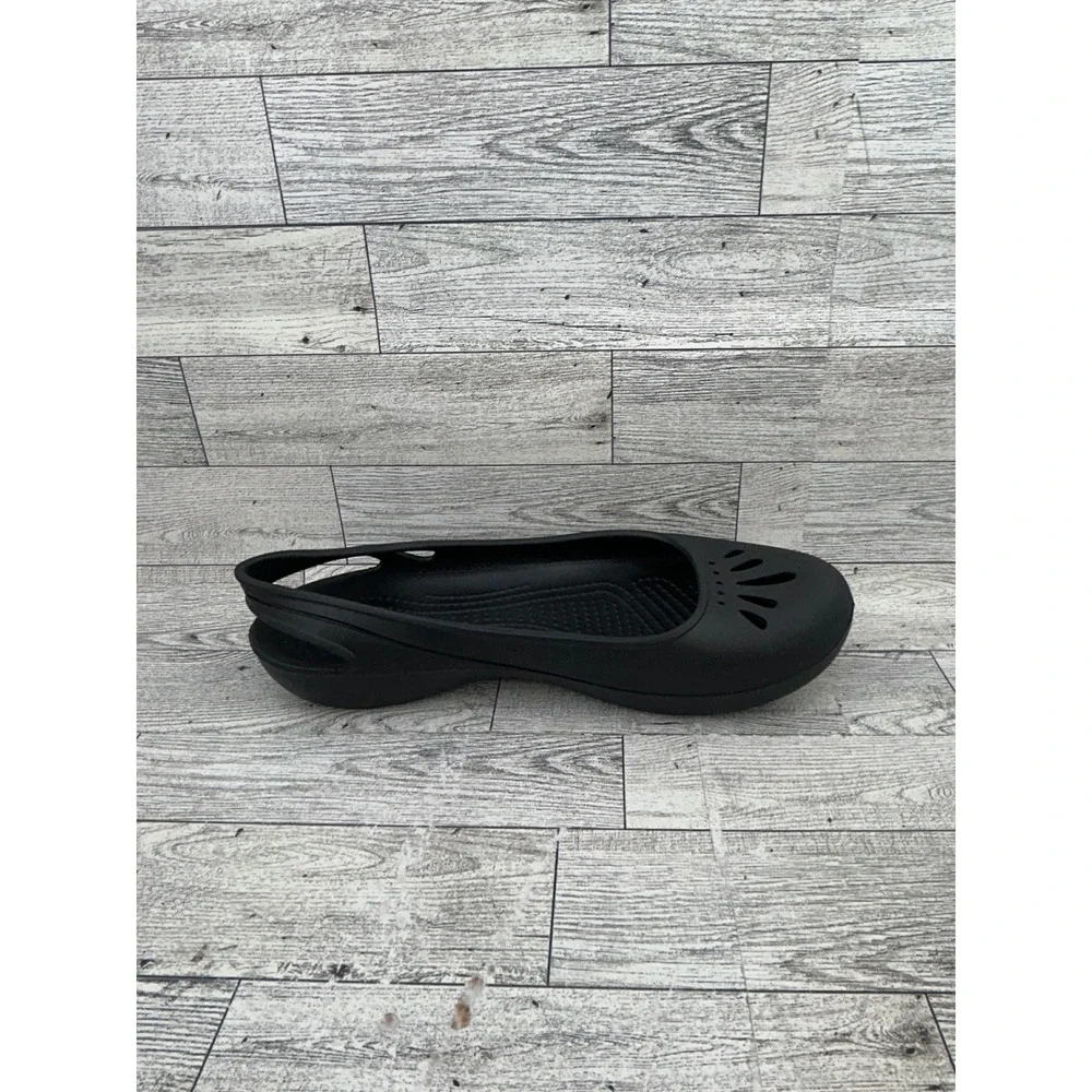 Crocs Kadee Black Slingback Ballerina Flats Women Size 8 Comfort Shoes